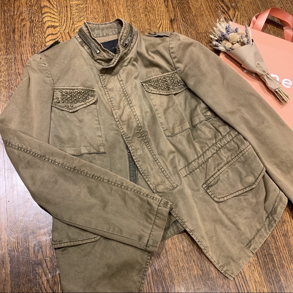 Zara Basic Studded Utility Jacket - Picture 2 of 5